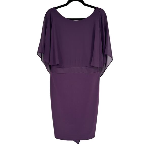 Joseph Ribkoff Draped Back Sheath Dress Purple NWT Size 12 - Picture 2 of 8